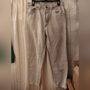 Women's Vintage White Washed Bleached  Distressed Levis Jeans - Size Unknown